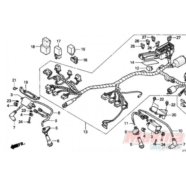 30731MAY621 Cord Front Right Honda XRV750 Africa Twin
