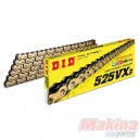 0254VXGB118   D.I.D  Drive Chain Gold X'Ring 525-118 links