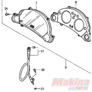 44830MAW760  Speedometer Cable Honda XL-650V Transalp