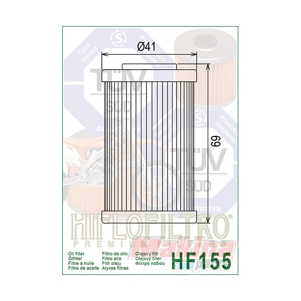Hiflofiltro Engine Oil Filter HF155 for sale online 