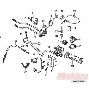 53178KWN930  Μανέτα Αρ. Πίσω Φρένου Honda PCX-125/150 