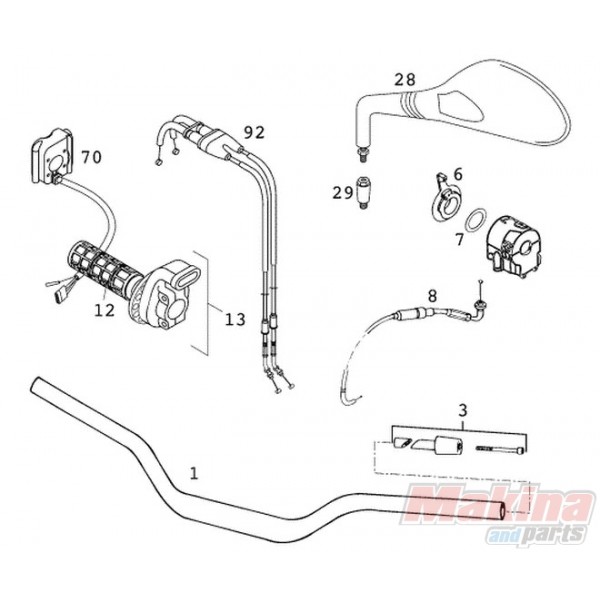 thumbnail image 2 of Clutch Cable For KTM LC2 125, LC4 400/640, Duke 620, EXC 125/400, 620 SC SX 2 of 4