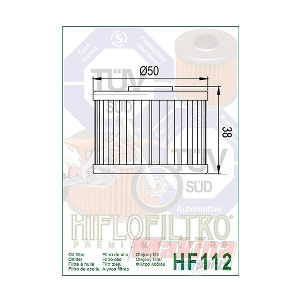 thumbnail image 2 of 4 X Hiflofiltro HF112 Premium Oil Filters For Honda XR400R / XR440R & XR400 / XR440 Models 2 of 5
