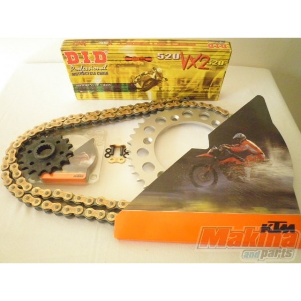 KTM EXC525 2003 2004 2005 Gold X-Ring Chain Orange Rear Front Sprocket Kit