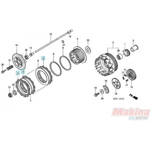 22201MBBSET1  Clutch Friction Disks Set Honda XL-1000V Varadero '99-'02 