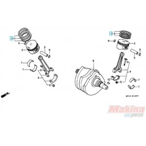 13012MV1305  Ελατήρια Πιστονιού 0.25 Ρεκτιφιέ Honda XRV-750 Africa Twin 