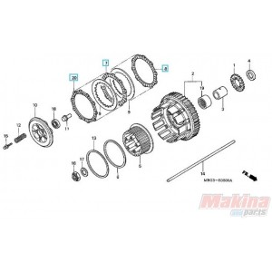 22201MS6SET2  Clutch Friction Disks Set Honda VFR-800 '98-'99