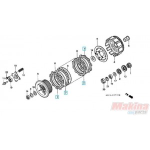 22201MALSET3  Clutch Friction Disks Set Honda XR-250 '96-'04