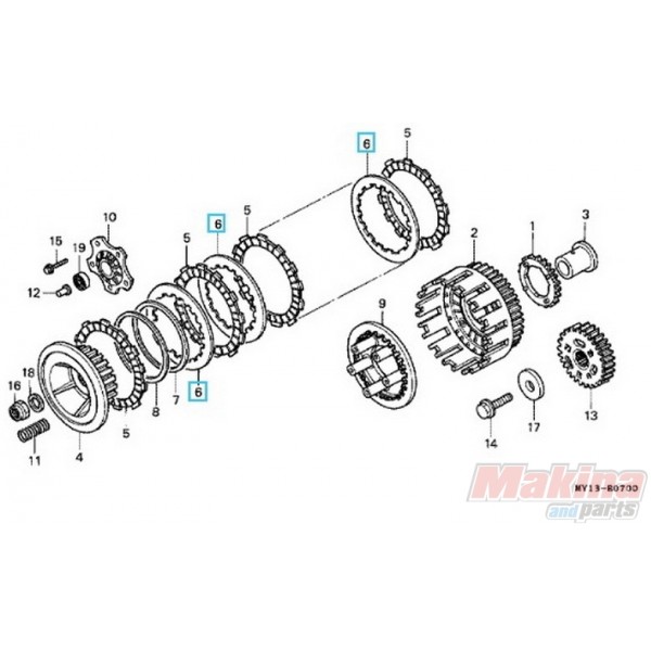 22321MV1000 Clutch Steel Plate Disk Honda XRV-750 Africa Twin