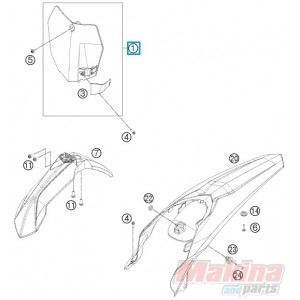 7770800704428  Start Numper Plate White KTM SX-SXF '13-'14