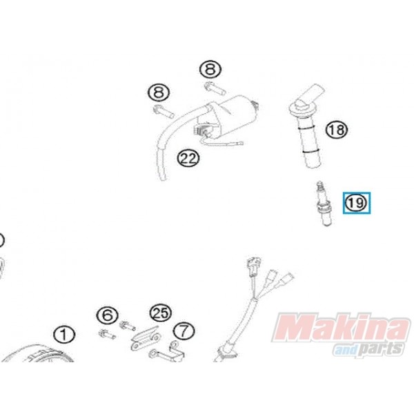 thumbnail image 2 of BRAND NEW KTM 350 SXF SPARK PLUG SPARKPLUG LMAR9AI-8 77239093000 2 of 13