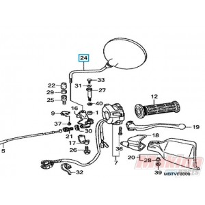 88220MBTD21  Καθρέφτης Αριστερός Honda XL-1000V Varadero '03-'11