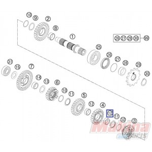 0405222611  Needle Bearing KTM EXC '00-'17 SX '00-'17