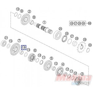 0405202612  Needle Bearing KTM EXC '00-'17 SX '00-'17