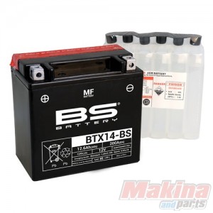 BTX14BS   BS Battery YTX14-BS Kawasaki ZZR-1400/1200/1100