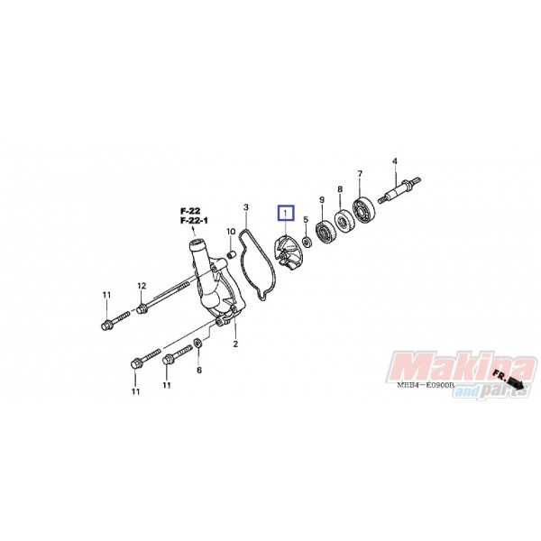 19215MEB670 Impeller Water Pump Honda CRF-450R '02-'05