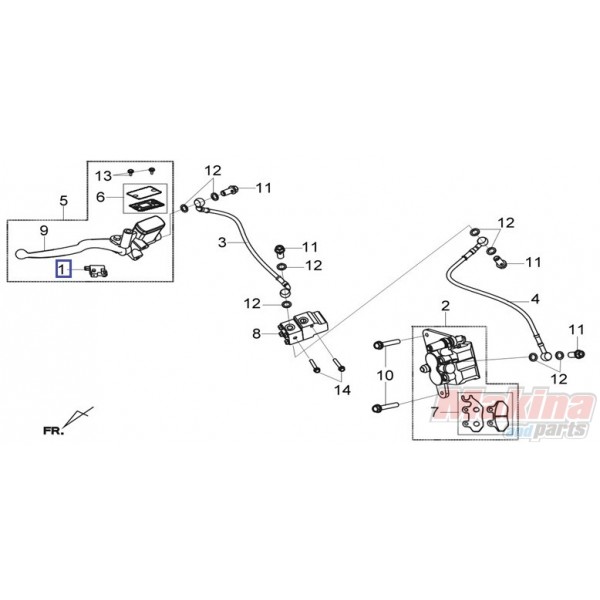 Front Organic Brake Pads 2008-2014 Sym Citycom 300i LH 300W