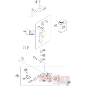 77013060044  Rear Brake Cylinder Cpl. KTM EXC '13-'18 SX '12-'18