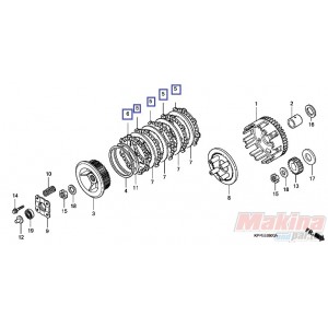 22201KBW900  Δίσκοι Συμπλέκτη Φίμπερ Σετ Honda CBR-125 '04-'06