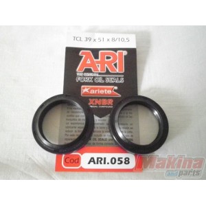 ARI058  Ariete Front Fork Oil Seals Set 39X51X8-10.5 Suzuki DR-200 